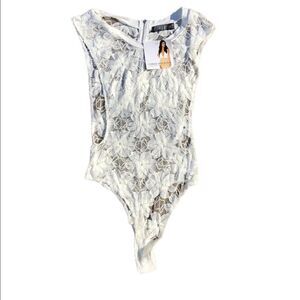 Rehab White Lace Bodysuit NWT